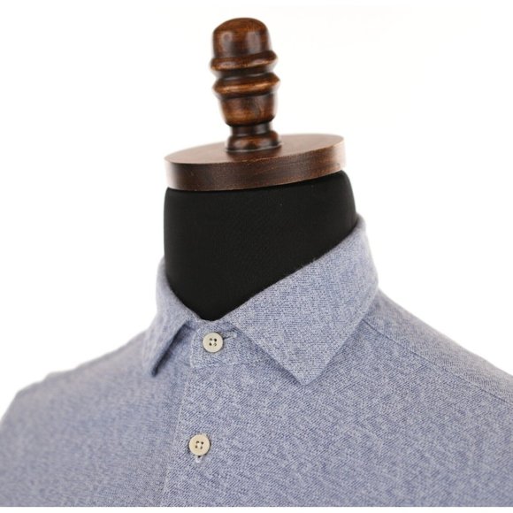 Taylor Stitch Flannel Shirt Men's 40 Blue Organic Cotton Long Sleeve Button - Picture 7 of 10